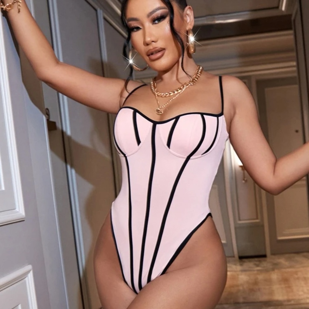 Striped Print Bodysuit